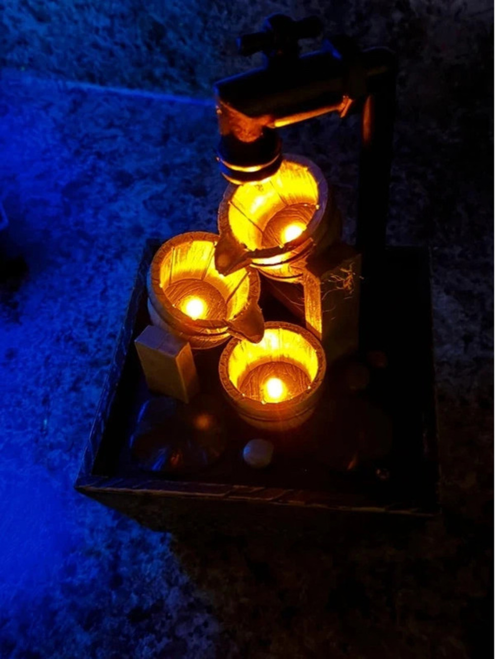 Tabletop water fountain- lights work/water does not